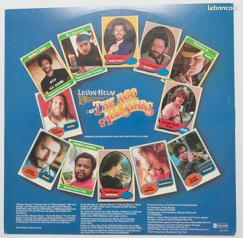 Levon Helm And The RCO All-Stars Disque vinyle 33 tours LP : Levon Helm And The RCO All-Stars (image 9)