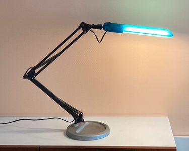 Lampe de bureau industrielle Bauhaus verte vintage par SIS, Allemagne, années 1950 En vente sur