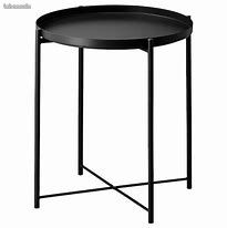 2 PIÈCES IKEA GLADOM Table/plateau, noir, 45x53 cm (image 1)