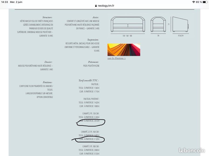 Canapé cuir (image 4)