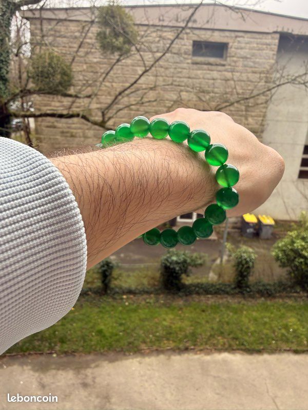 Bracelet en agate verte (image 2)