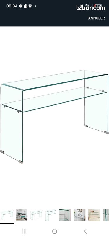Console verre trempé double plateau neuf (image 1)