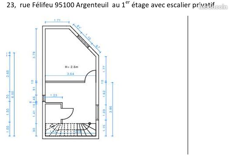Appartement 2 pièces 30 m² · à Argenteuil · 30 m² · 730 €