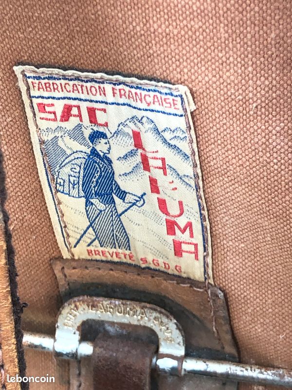 Grand Sac à Dos Vintage Lafuma Scout Ou Militaire - Toile Marron - Made In France 60's