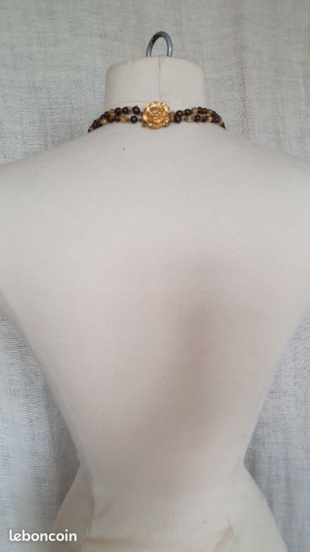 Collier Double En Verre Murano - Fermoir Vintage - Bijou Ancien Et Unique