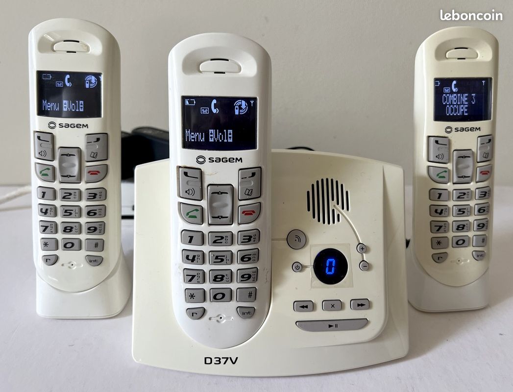 Téléphone sans fil 3 postes DECT Sagem D37V Trio - 1 base et 2 combinés (image 11)
