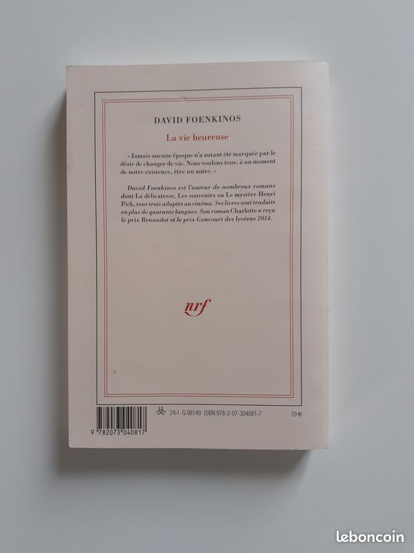 Livre David Foenkinos La vie heureuse (image 2)