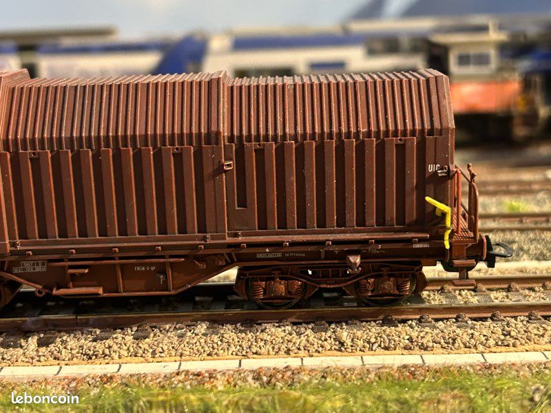 Wagon télescopique pour le transport de coils, époque 4 , SNCF, au 1/45