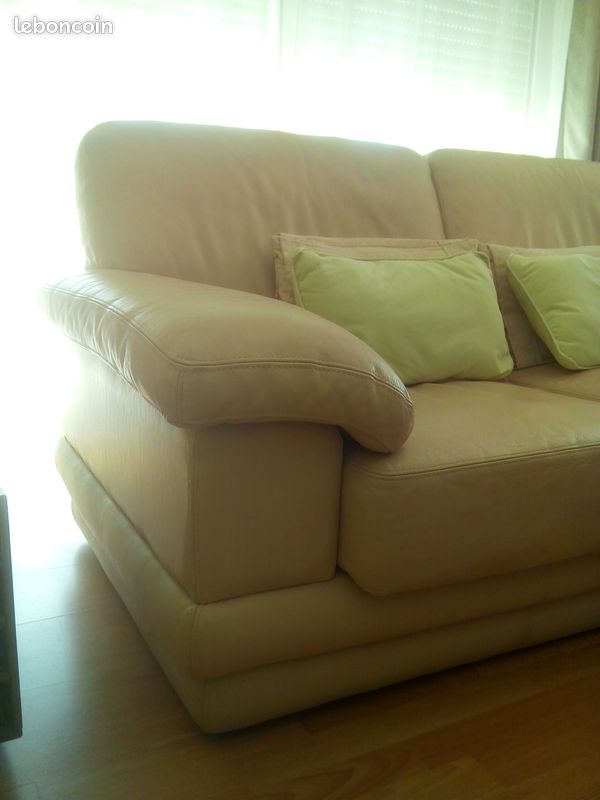 CANAPE en CUIR CONTEMPORAIN + FAUTEUIL ASSORTI (image 7)