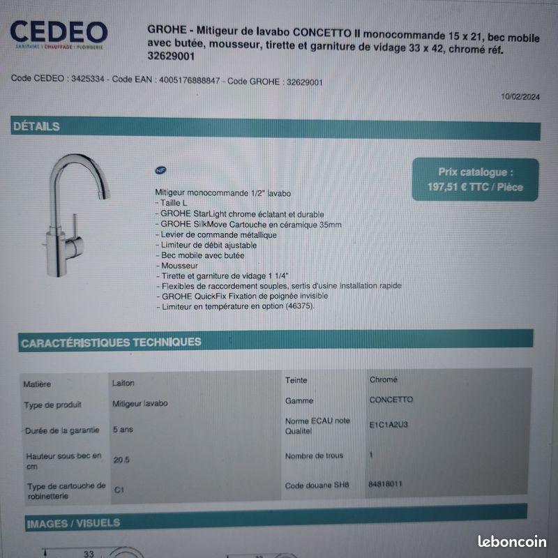 Mitigeur lavabo (image 2)