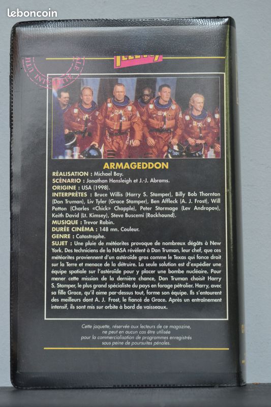 Cassette VHS - Armageddon (1998) (image 2)