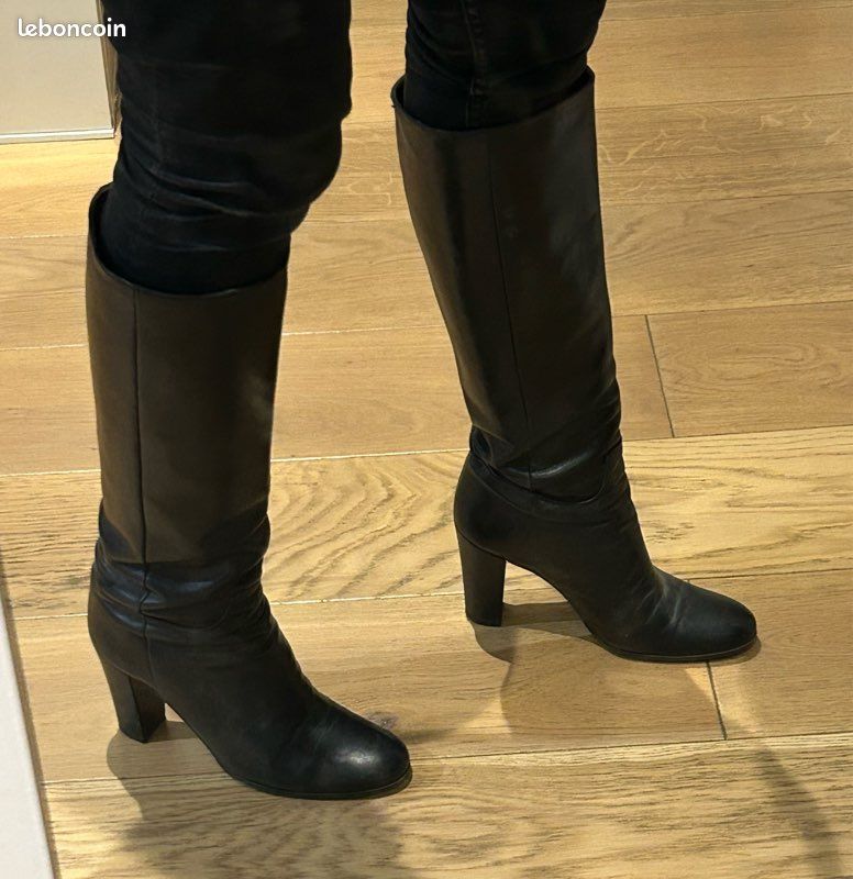Bottes en cuir noir Minelli (image 2)