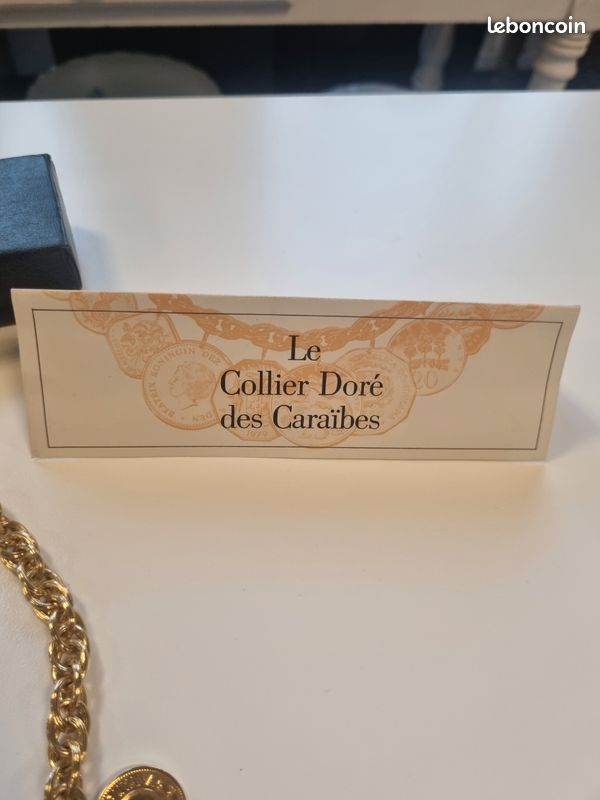 Collier Doré Franklin Mint - Médaillier Pièces Des Caraïbes - Occasion