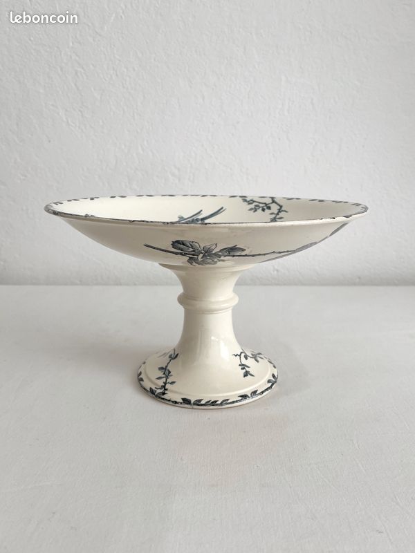 Ancien Compotier Dinette Choisy Le Roy – Décor Japonisant 19ème Siècle