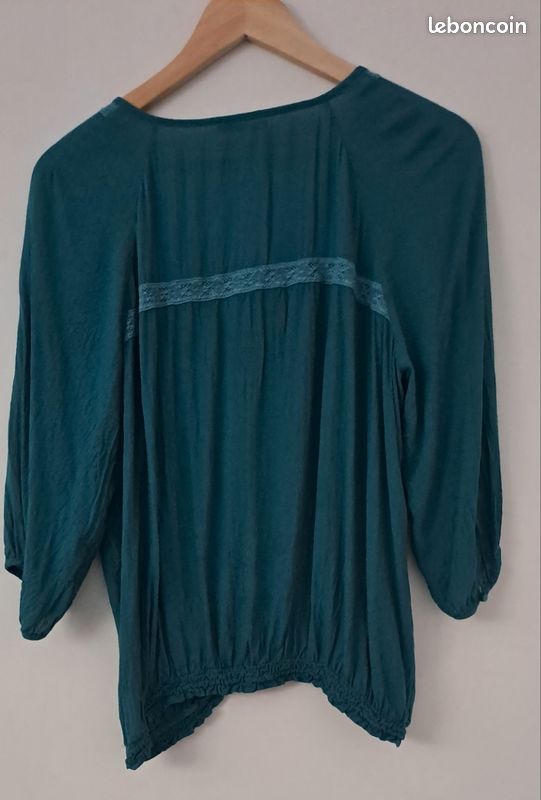 Chemisier blouse Patrice Breal M vert foncé (image 2)
