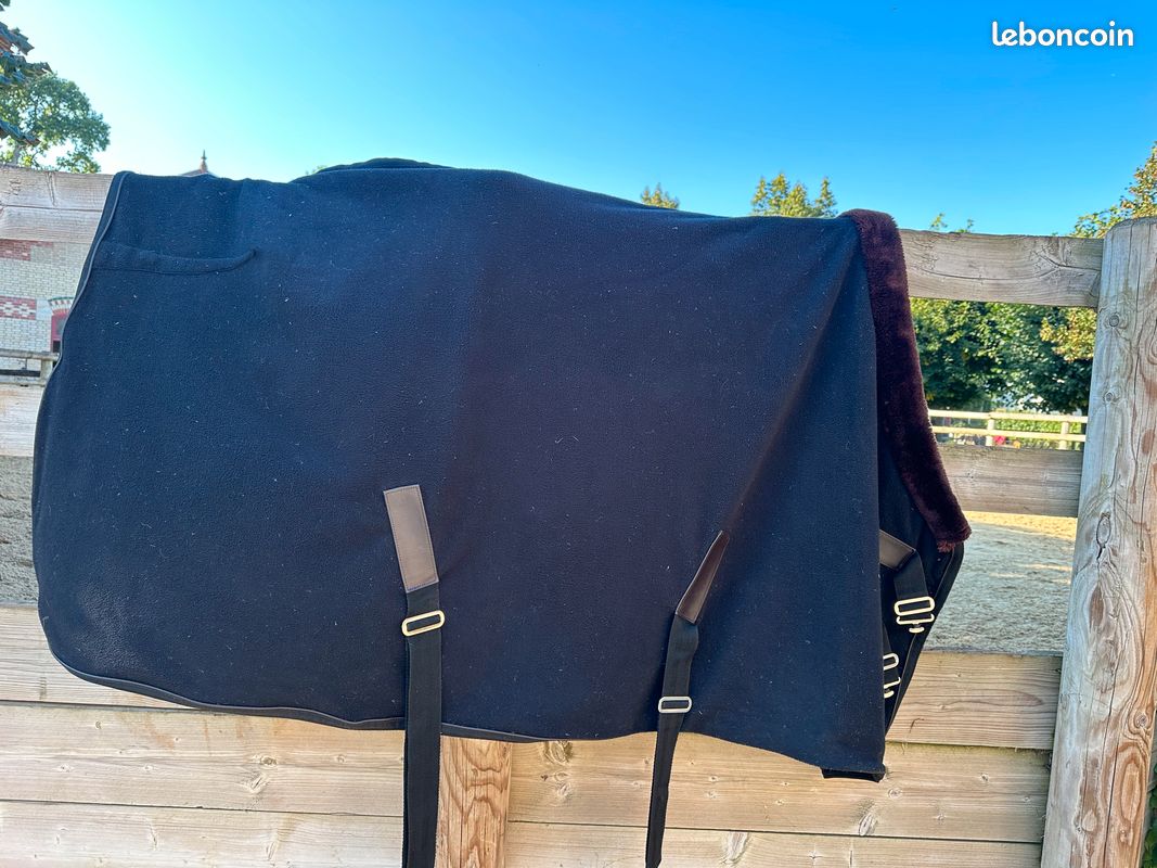 Couverture polaire Equithème noire Teddy (image 3)