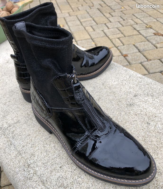 Chaussures boots cuir vernis Fugitive Francesco Rossi Chaussures