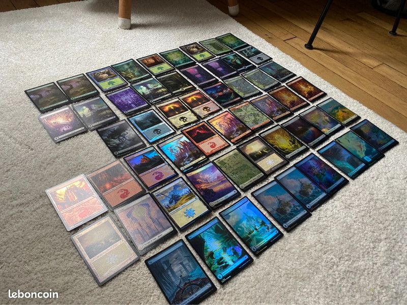 Magic the Gathering lot 55 terrains diverses editions full foil Collection