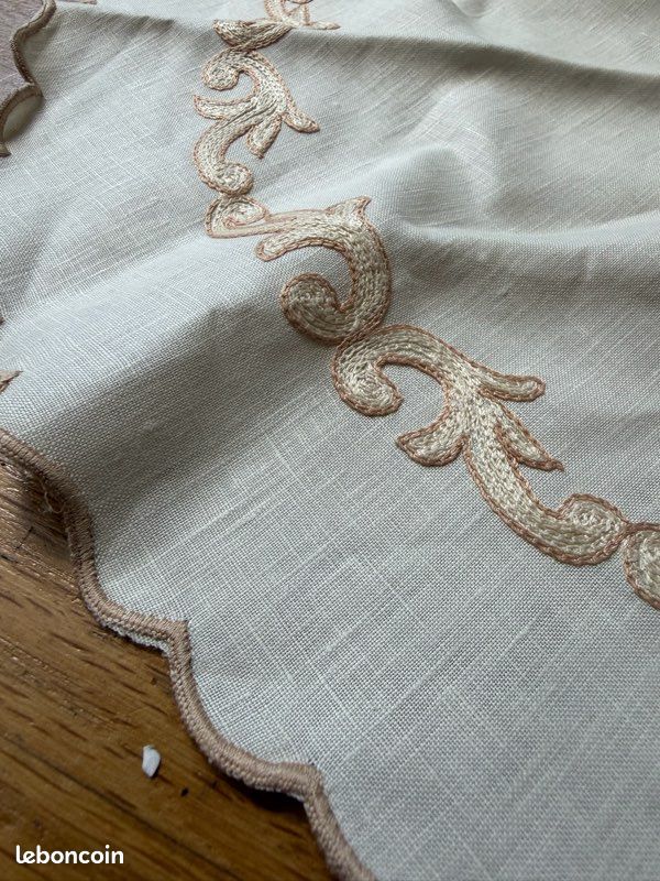 Lot De 2 Napperons Faits Main - Cœur Et étoile En Coton Bleu - Art Déco, France