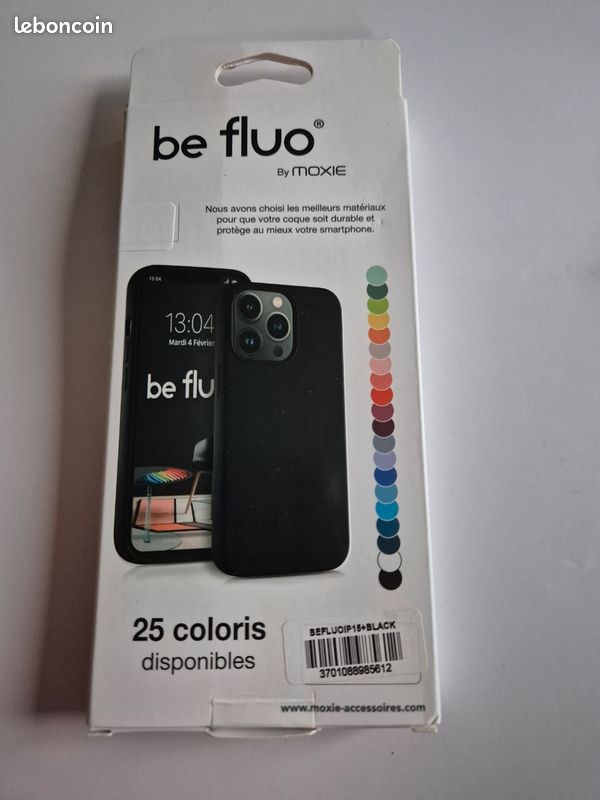 Coque iPhone 15 Plus Be Fluo noire neuve (image 2)