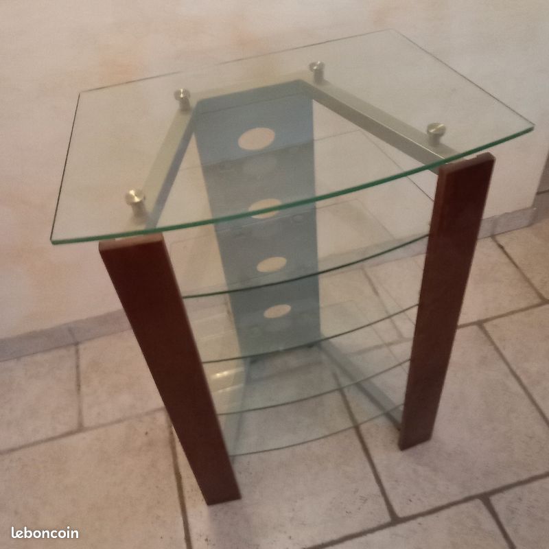 Meuble télé 5 étagères en verre (image 1)