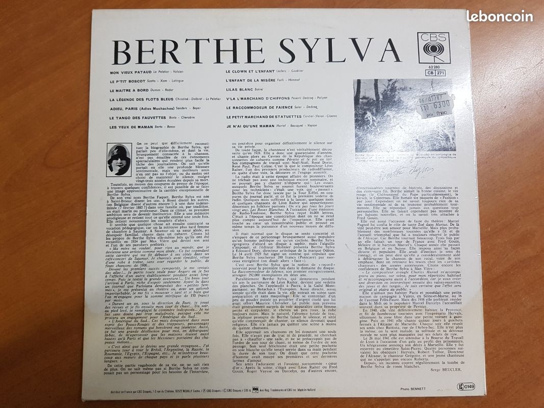 Vinyle 33T Berthe Sylva (image 2)