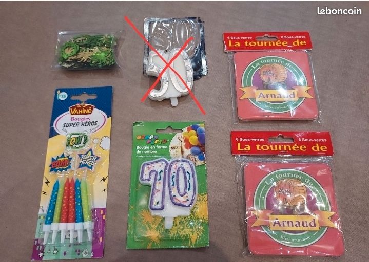 Décoration et bougies d'anniversaire (image 1)