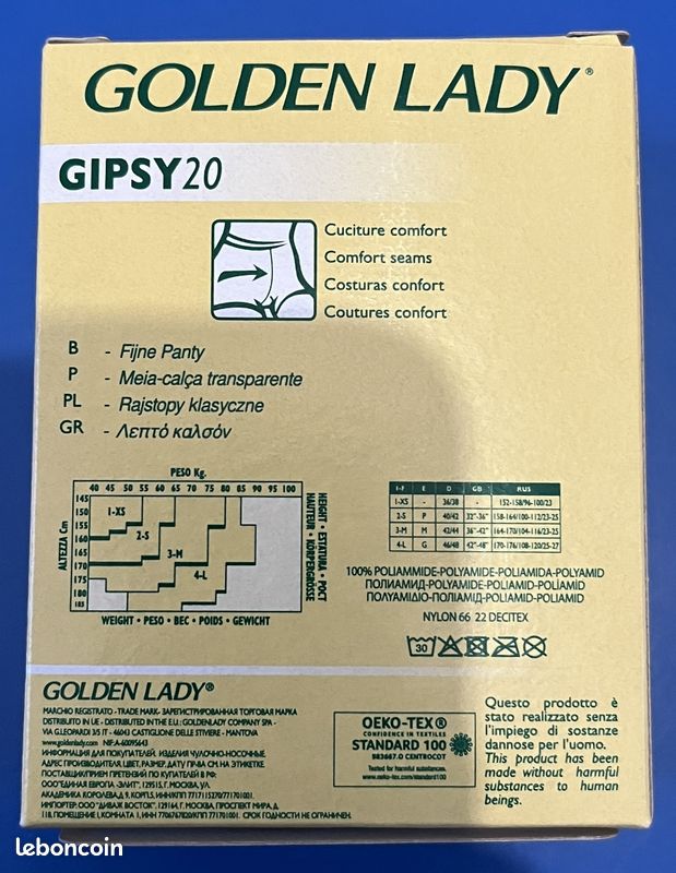 Lot De 5 Collants Voile 15 Deniers Golden Lady - Taille 3 - Couleur Gaudi - Neuf étiqueté