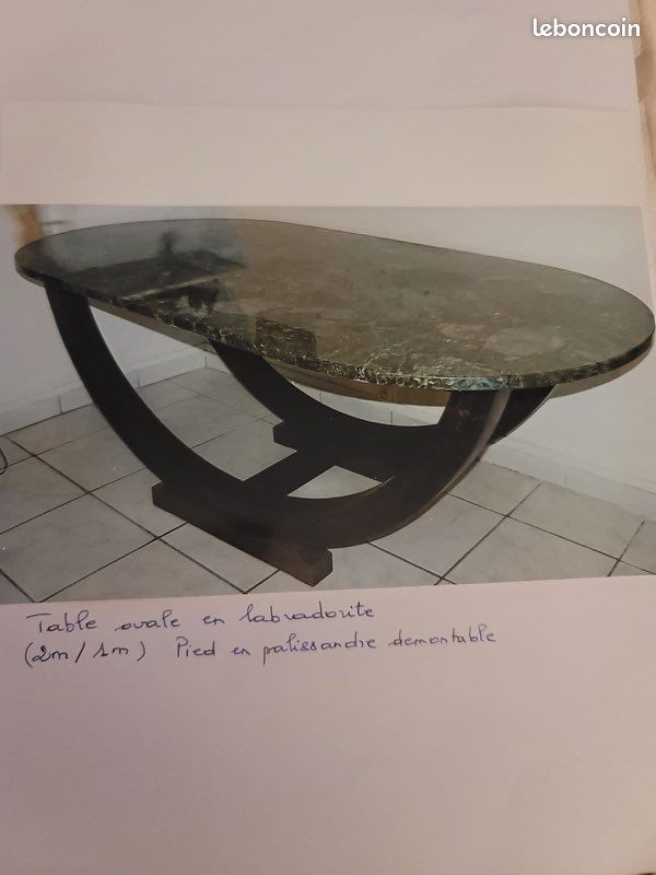 Table ovale en labradorite (image 1)