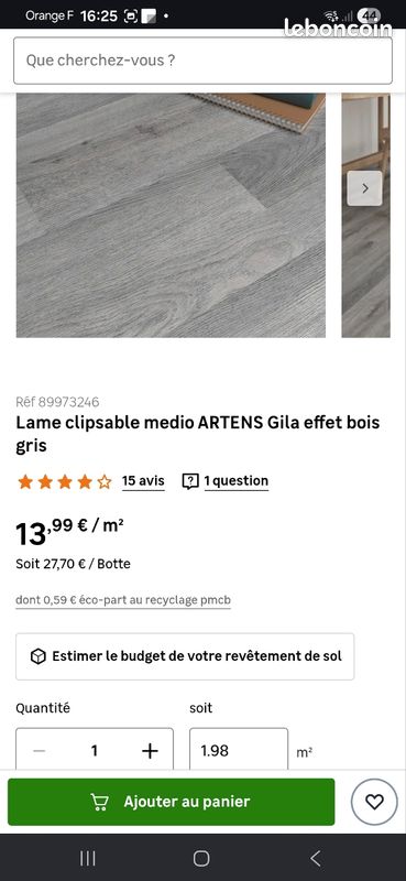 1 paquet de 9 lames clipsable medio ARTENS Gila effet bois (image 2)
