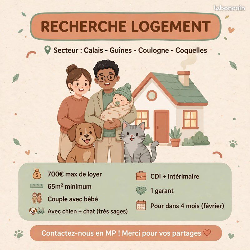Appartement 6 pièces 65 m² · à Calais · 65 m² · 700 €/mois