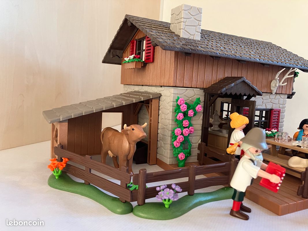 PLAYMOBIL Lot 5422 Ferme De Montagne - Chalet Animaux Gîte Vacances D'occasion