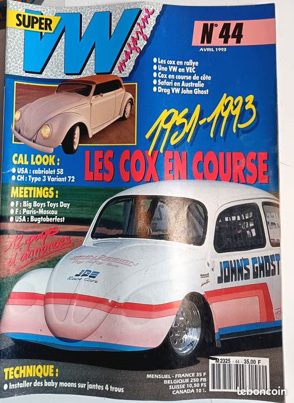 Super vw magazine n°44 - special "1951-1993 les cox en course😁" - avril 1993 (image 1)