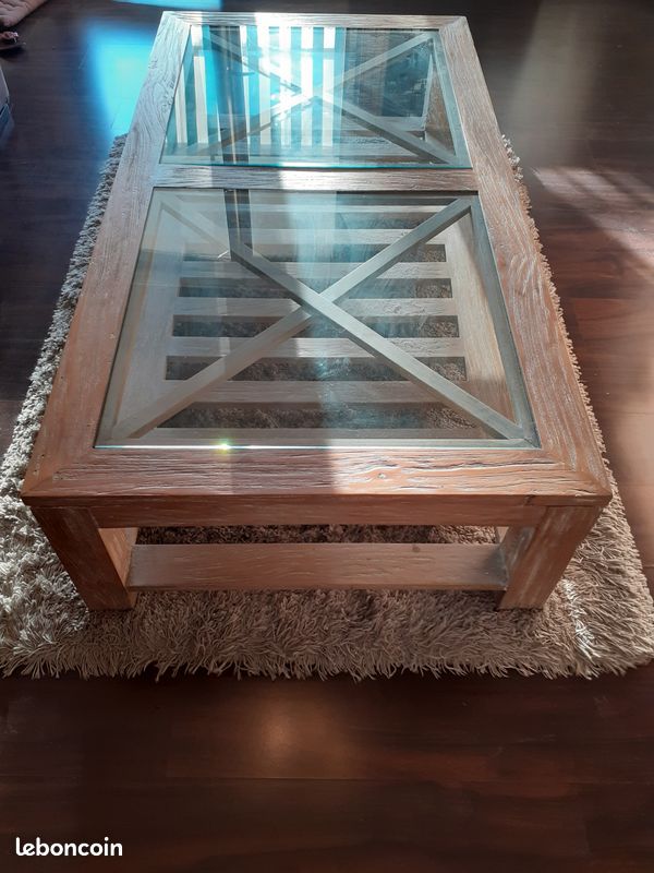 Table en bois et verre (image 2)