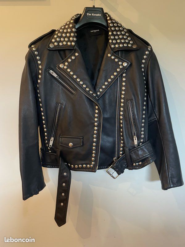 Perfecto cuir clouté The Kooples Vêtements
