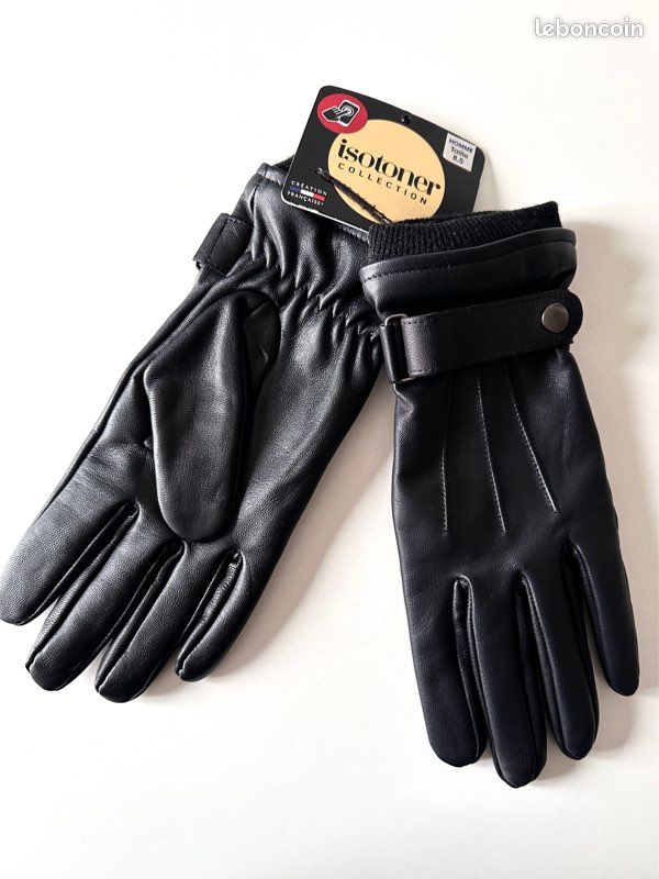 Gants Isotoner Tactiles Cuir de chèvre Noir M pour Homme Gants Isotoner Tactiles Cuir de chèvre Noir M pour Homme