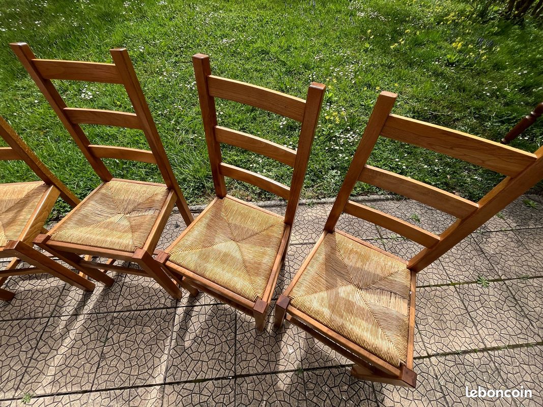 Chaise bois/osier (image 2)