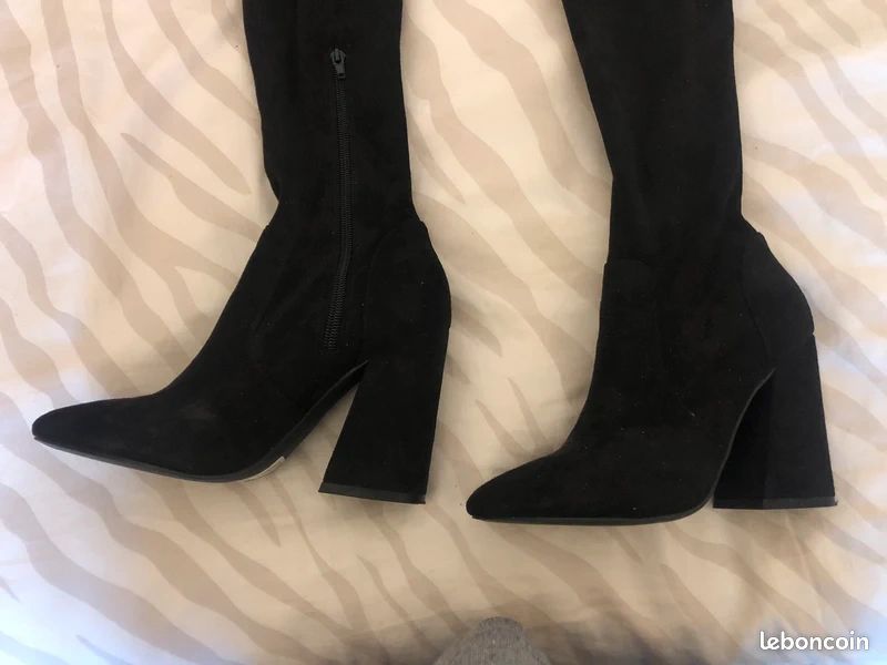 Cuissarde velours à talons noir - ASOS Desing T 38 (image 4)
