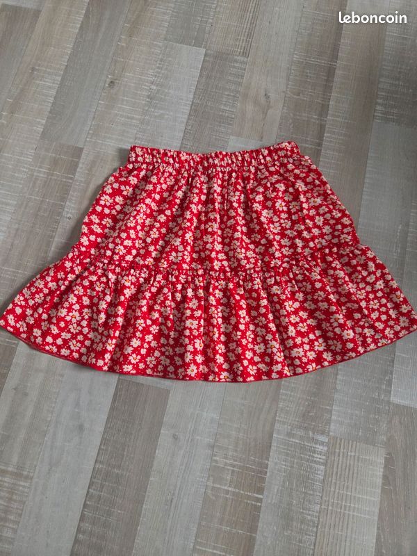 Jupe Femme Lularoe Azur Taille XS - Motif Fleuri Fraise - NEUVE Avec étiquette