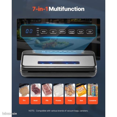 Machine Sous Vide Alimentaire 8 En 1 Avec Contrôle De La Température, Coupe- Aliments Intégré Et Affichage Led Visible Pour-A - Electroménager Machine Sous Vide Alimentaire 8 En 1 Avec Contrôle De La Température, Coupe- Aliments Intégré Et Affichage Led Visible Pour-A - Electroménager