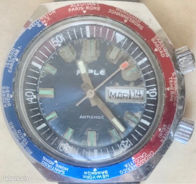 Montre De Plongée Automatique Homme KIPLE - Boîtier Acier Chromé - Occasion Fonctionnelle