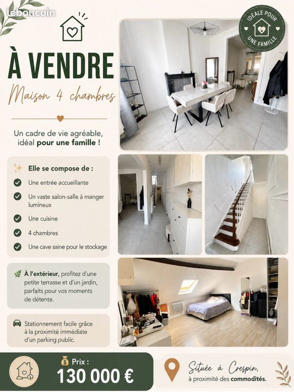 Maison 7 pièces 116 m² · à Crespin · 116 m² · 130 000 €