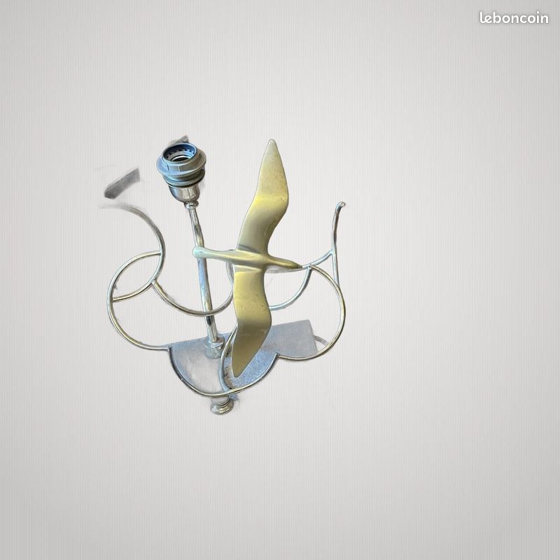 Lampe Vintage Lancia Lanciotto Galeotti Maison Charles Mouettes Laiton (image 1)