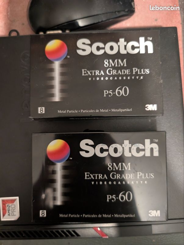 Lot de 2 Cassettes Vidéo 8mm Scotch Extra Grade Plus (Neuf scellé) (image 1)