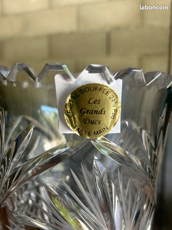 Seau à Champagne Vintage Gérard Cristal De Lorraine – Cristal Et Métal Doré, Made In France
