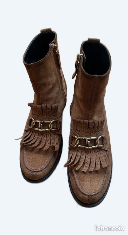 Bottines Femme Tod's En Cuir Marron - Taille 39, Occasion Très Bon état