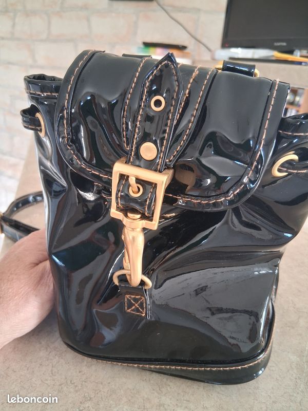 Petit sac à dos vernis noir Accessoires Bagagerie