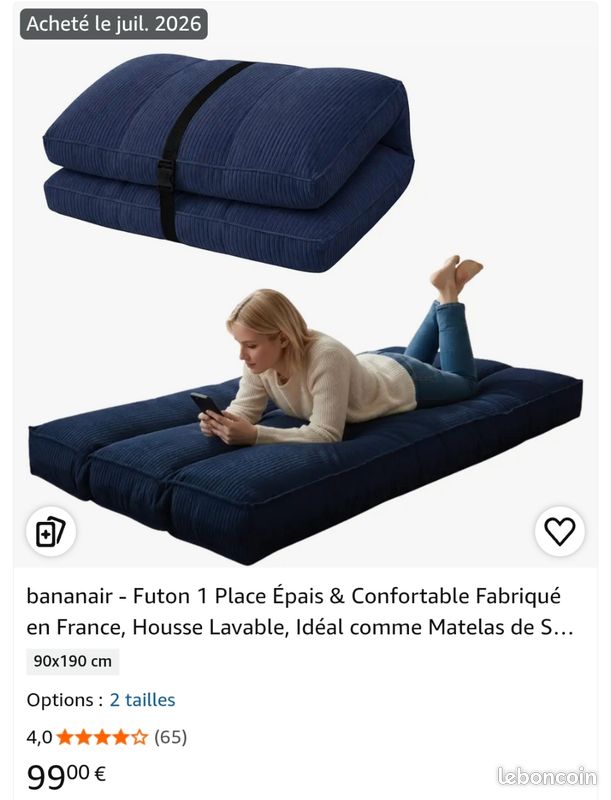 Matelas d'appoint futon (image 1)