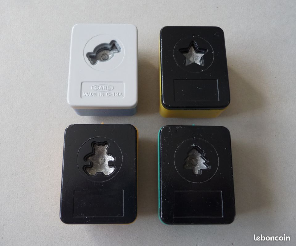 ♥ 4 mini PERFORATRICES pour scrapbooking BONBON / ETOILE / NOUNOURS / SAPIN (image 4)