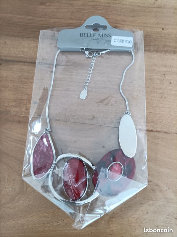 Collier fantaisie metal argente (image 3)